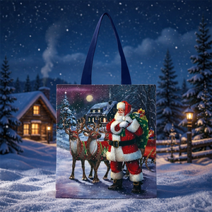 Sac fourre-tout en toile personnalisé, réutilisable, idéal pour les cadeaux de Noël – Promotion exceptionnelle - Product Image 3