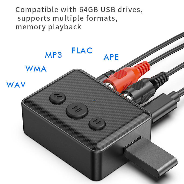 R21 RCA 3.5mm AUX USB Bluetooth 5.4 Audio Receiver With MIC Support U-Disk Play for Speaker Amplifier