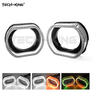 TECH-KING 5D-30E Guía de moda Led Angel Eye Decorativo <span class=keywords><strong>Halo</strong></span> Lens' Acrílico Cubierta Máscara 12v 3 ''Ronda Mobile APP <span class=keywords><strong>Control</strong></span> Angel Eye - Product Image 2