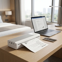 Imprimante thermique portable A4, 203 DPI, batterie 2600 mAh, compatible avec du papier thermique de 210 mm de large, impression depuis téléphone portable USB+ Stock