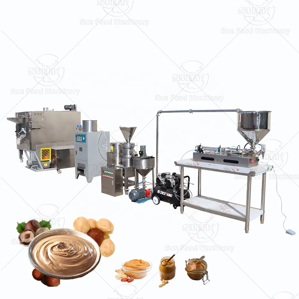 Beurre d'arachide à petite échelle faisant la machine chaîne de production de pâte d'arachide de noisette d'arachide prix usine