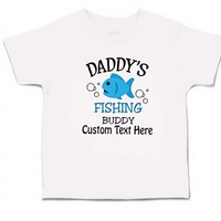T-shirt en coton à manches courtes pour bébés garçons, imprimé « Daddy Fishing Buddy », vêtements d'été décontractés à col rond pour enfants