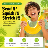 Nieuwe extra grote en zachte gigantische fruit squishies, bananen-stijl knijp speelgoed voor stressverlichting, langzaam rijzende TPR squishies fidget speelgoed
