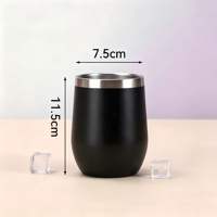 Tumbler Anggur 12oz dengan Logo Custom, Stainless Steel, Dinding Ganda, Terisolasi, Bentuk Telur, Dilengkapi Tutup, untuk Hadiah