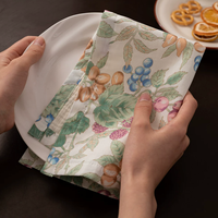 Napperons de table modernes en tissu double face 100 % coton, imprimé feuillage de fruits mélangés, antidérapants et lavables, pour mariage et décoration intérieure