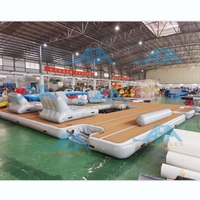 Jeu de sport nautique personnalisé piscines de yacht flottantes gonflables plate-forme de bain de piscine de mer pour bateaux de yacht