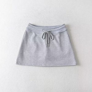 Haute qualité dames été <span class=keywords><strong>Mini</strong></span> <span class=keywords><strong>jupes</strong></span> ligne côtelée personnalisée dames décontracté coton Spandex Jersey plaine teint broderie décoration - Product Image 6