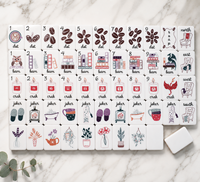 Boutique Hygge Book Lover American Mahjong 160 Tuiles Gravées avec motifs Grains de café, Chouette, Lunettes, Bougie, Joker, Objets de collection