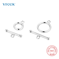 VFOOK Fermoir OT en Argent Sterling 925 Premium à Verrouillage Sécurisé et Réglage Facile pour la Fabrication de Bijoux Imposants et de Colliers
