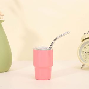 Mini-gobelet portable en acier inoxydable avec paille pour les boissons quotidiennes en voiture - Product Image 2