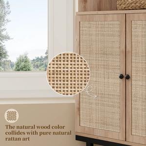 Meuble d'angle 4 niveaux en rotin et MDF naturel, style bohème, gain de place, pour salon, maison, appartement, hôtel - MOQ 300 - Product Image 3