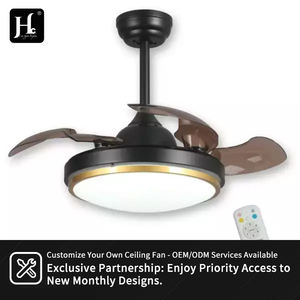 36-Inch 42-Inch Retractable LED <b>Ceiling</b> <b>Fan</b> <b>Light</b> <b>with</b> Remote Control Decorative Chandelier <b>Fan</b> Lamp for Household - Product Image 6
