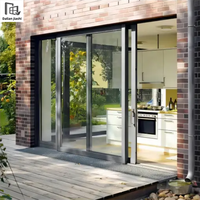 Pintu Balkon Geser Modern dari Aluminium Alloy 6063-T5 2.0mm Terbaru, Kaca Tempered Ganda, Tahan Air, Kedap Suara, untuk Penggunaan di Mall dan Apartemen
