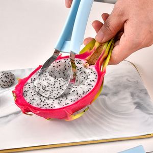 Juego de cuchara para frutas 3 en 1 de acero inoxidable Dig Blue Fruit, divisor de pulpa, utensilio de cocina para extraer pulpa de melón y limón - Product Image 5