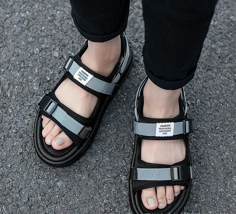 Sandali Sportivi Estivi Uomo – Aperti, Da Spiaggia E Trekking – Pelle E PU Traspirante – Chiusura Regolabile In Velcro
