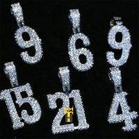 Pendentifs hip hop avec chiffres de police occidentale, colliers mixte en or et en argent, bijoux personnalisés avec nom en pendentif