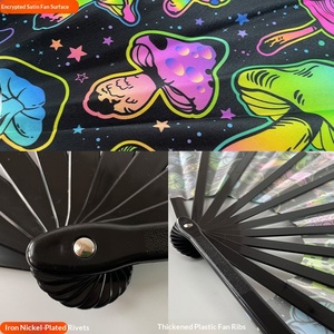 Ventilador Plegable Fluorescente UV Luminoso Personalizable para Fiestas, Discotecas y Bares, Ideal para Kung Fu - Product Image 3