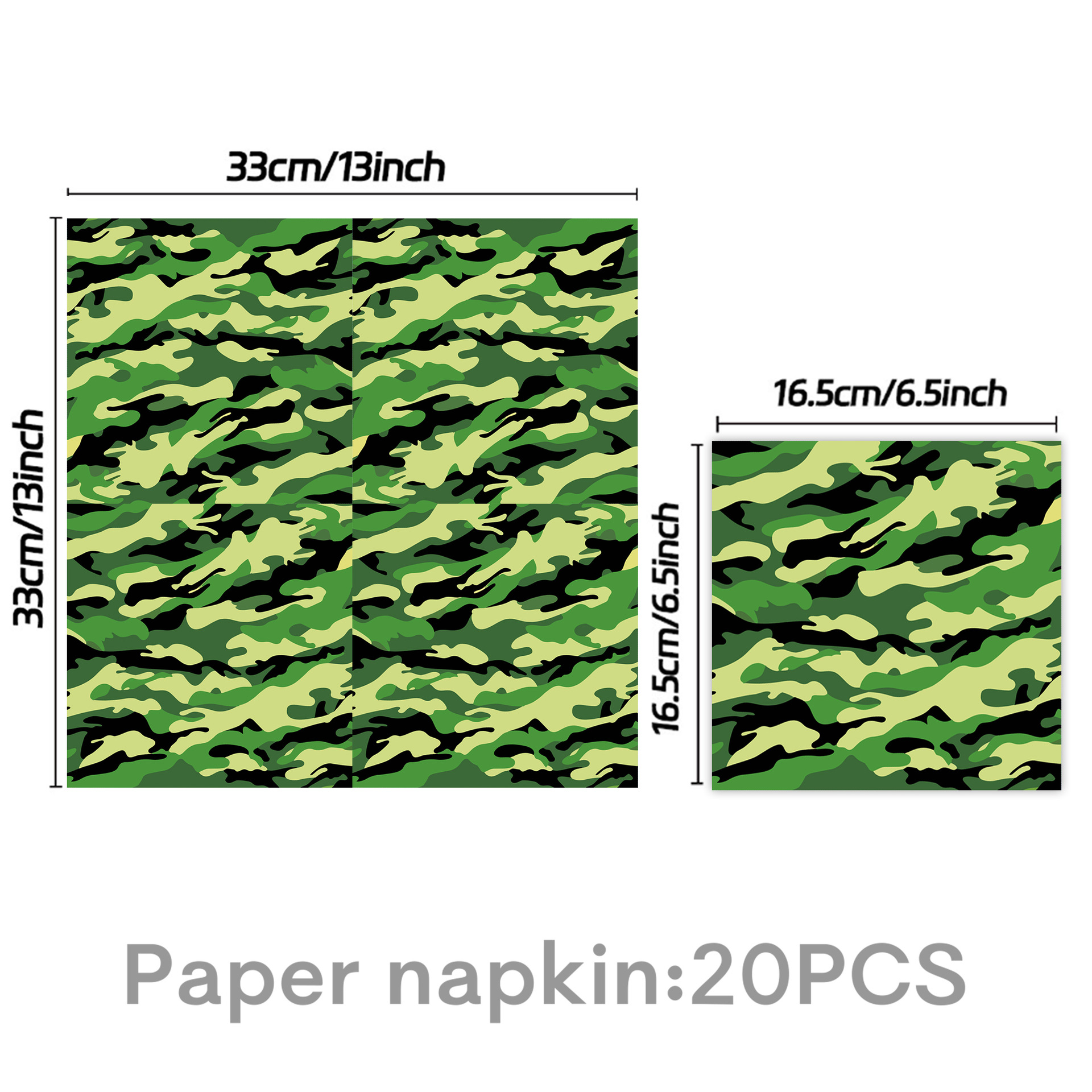 Serviette en papier verte-20pcs