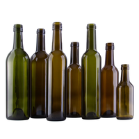 Bouteille de vin en verre vert antique de 375ml Bouteille de vin de Bordeaux avec bouchon à vis
