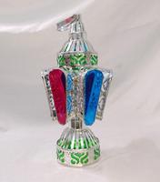 Zahereen AA 118 Pyramidenförmige Klassische Ägyptische Handgefertigte Zinn/Glas-Laterne für Religiöse Aktivitäten