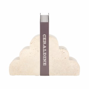 Fermalibri in travertino a forma di nuvola per scaffali, decorazione per la casa, accessorio funzionale per la libreria. - Product Image 1