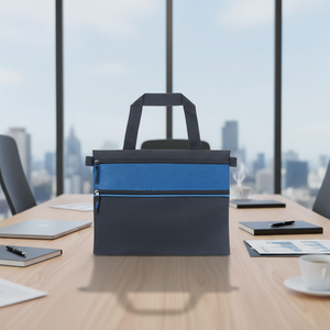 Borsa Portadocumenti Nera Blu con Scomparto con Cerniera, Borsa da Lavoro - Product Image 3