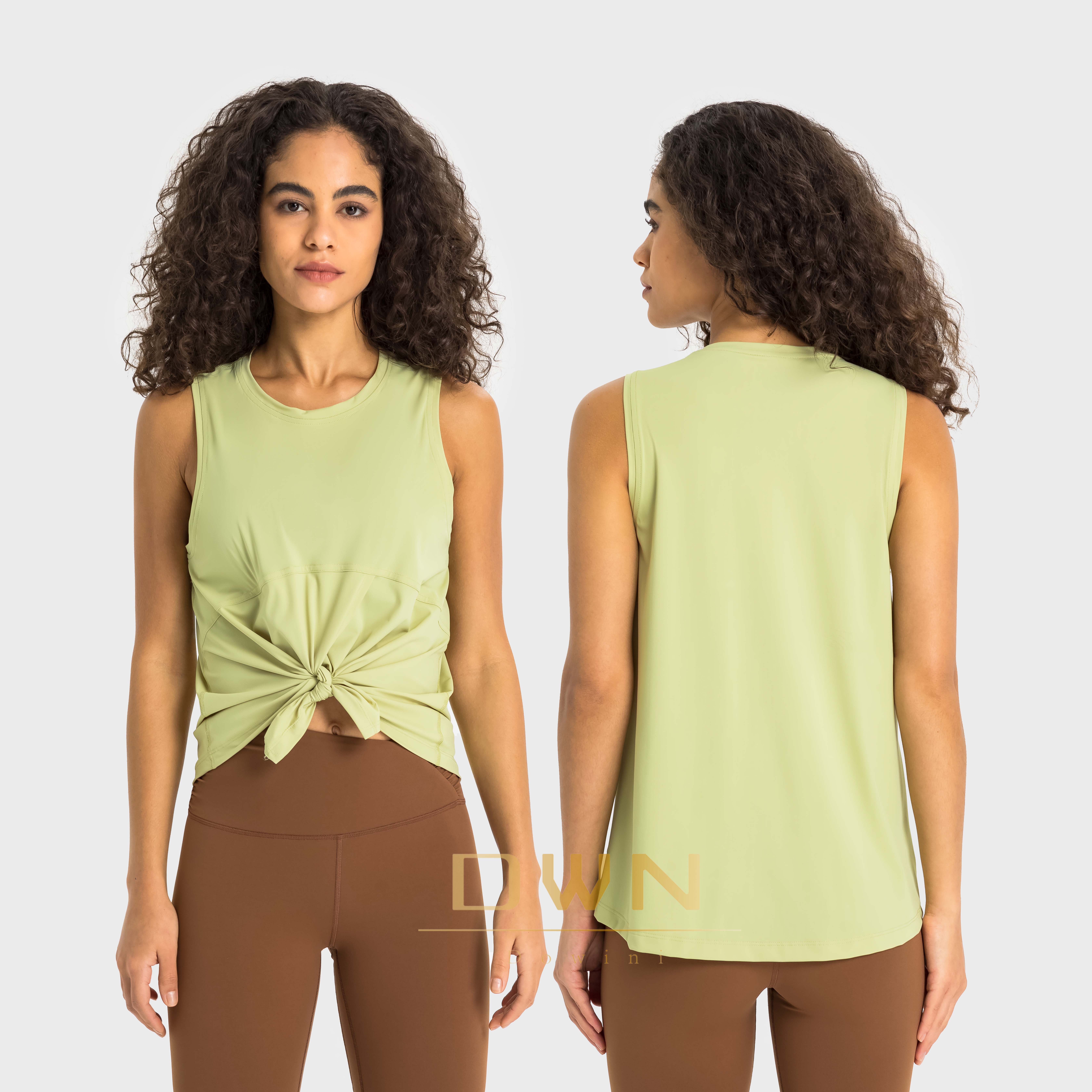 High Quality Summer New Thin Breathable Ice Feel Loose Strap Quick Drying Fashion Outwear Women Yoga Training Fitness Shirt Top