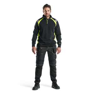 BLAKLADER - 3432115899334XL Sweat avec demi-zip Noir/Jaune haute visibilité-EAN 7330509595602 HI-VIS WORKWEAR - Product Image 3
