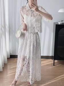 <span class=keywords><strong>2025</strong></span>年 大人気 フランス製 高品質 ホワイト オーガンザ ミルクシルク レーザー刺繍 レース生地 ドレス用 - Product Image 5