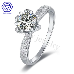 Rarity Fashion Custom Sterling Silver Moissanite Rings Diamond Wedding Jewelry 925 Sterling Silver Ring For Women Wedding