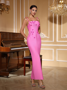 Vestidos <span class=keywords><strong>de</strong></span> Noche Sexis sin Mangas <span class=keywords><strong>de</strong></span> Venda Color Rosa para Mujer, Elegantes para Banquete Formal y Discoteca, Personalizados <span class=keywords><strong>de</strong></span> Fábrica OEM - Product Image 3