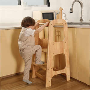 Torre di Apprendimento <span class=keywords><strong>Montessori</strong></span> Pieghevole, Sgabello in Legno Contemporaneo per Bambini, Uso Scolastico - Product Image 1