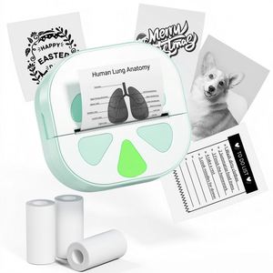 เครื่องพิมพ์สติกเกอร์ขนาดเล็ก เครื่องทำสติกเกอร์แบบใช้ความร้อน พร้อมกระดาษ 3 ม้วน เครื่องพิมพ์พกพาขนาดเล็กสำหรับ iPhone - Product Image 1