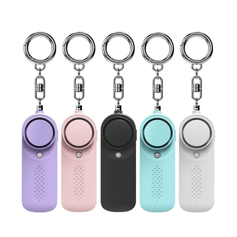 130db Emergency Self Defense Alarm keychain Safety defence Key Chain Led Security Personal Alarm Keychain for Women