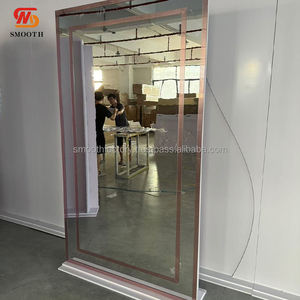 Custom Large Stage <b>Acrylic</b> Backdrop Smooth Rose Gold Stripe <b>Mirror</b> for Wedding or Birthday Parties Detachable Advantage - Product Image 4