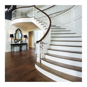 Elegantes <span class=keywords><strong>escaleras</strong></span> curvas con escalones <span class=keywords><strong>de</strong></span> <span class=keywords><strong>madera</strong></span> <span class=keywords><strong>y</strong></span> juego <span class=keywords><strong>de</strong></span> barandillas <span class=keywords><strong>de</strong></span> <span class=keywords><strong>hierro</strong></span> perfectas <span class=keywords><strong>para</strong></span> espacios interiores <span class=keywords><strong>y</strong></span> exteriores - Product Image 4