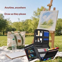 Kit complet de 101 crayons à dessin et à colorier avec sac en toile pour étudiants et artistes, fournitures de dessin en gros