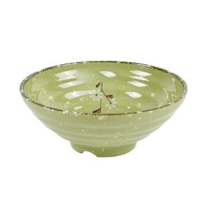 Wuhe Melamine Bowl 12cm Green Flower Pattern Soup Bowl For Home Use - Product Image 3