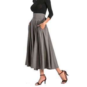 <span class=keywords><strong>Jupe</strong></span> <span class=keywords><strong>longue</strong></span> fendue pour femmes, <span class=keywords><strong>jupe</strong></span> vintage à volants plissés, poches, lacets, nœud, grande <span class=keywords><strong>taille</strong></span> 4XL - Product Image 5