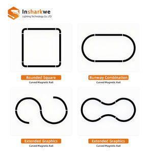 מודרני מעוצב חדש אלומיניום רכבת מגלשת מערכת תאורה מעגלית מסלול dc48v קשת מגנטית במסלול מגנטי dc48v שבב ar111 - Product Image 6