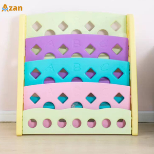 Étagère à livres en plastique pour enfants, <span class=keywords><strong>pyramide</strong></span> anti-basculement, bords arrondis en PE, sans bavures, grande capacité, pour la maison, la maternelle - Product Image 1