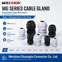 Passe-câble industriel monobloc en nylon MG12 M12 4-8mm IP68 étanche à la poussière et à l'eau, connecteur haut de gamme avec support de fixation de câble robuste