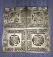 Panneaux muraux et de plafond ignifuges en PVC blanc ZJ Wholesale 605*605mm avec motif bois pour usage intérieur/extérieur dans la décoration de centres commerciaux et d'hôtels