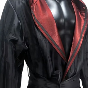 HAWK SPORTS INDUSTRIES Robe en polyester noir avec doublure en satin rouge, manches longues, tenue d'entraînement durable pour la boxe, le MMA, le Muay Thai et tous les arts martiaux - Product Image 1
