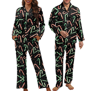 2025 Winter Custom <strong>Christmas</strong> Sleep Wear for <strong>Couples</strong> <strong>Pyjamas</strong> Pour Femmes Long Sleeved Nightwear - Product Image 2