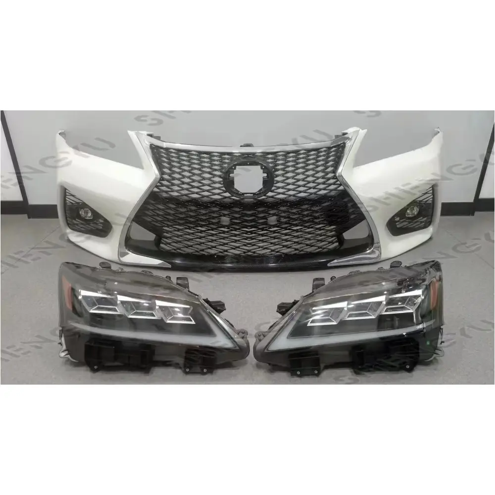 Bumper mobil untuk Lexus 2012 GS upgrade ke 2016 GS f-sport termasuk rakitan bumper depan dengan kisi tiga mata lampu depan