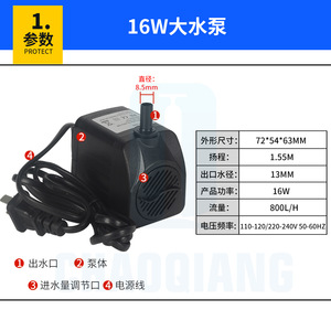 ปั๊มน้ำ220V 16W 10W ระบายความร้อนด้วยน้ำหมุนเวียนแรงดันสูงภายนอกสำหรับการอัพเกรดชุดติดตั้ง - Product Image 2