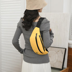 Sac de taille pour hommes et femmes Sac à main décontracté avec grande ceinture pour téléphone Sac de voyage en toile Fanny Banana Hip Sacs Oreiller <span class=keywords><strong>noir</strong></span> unisexe avec fermeture éclair - Product Image 6