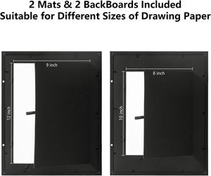 Cadre pour œuvres d'art pour enfants en PS écologique, format A3/A4 (8,5x11, 10x12,5 pouces), <span class=keywords><strong>avec</strong></span> passe-partout interchangeable et <span class=keywords><strong>verre</strong></span> incassable – Meilleures ventes - Product Image 4