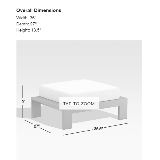 Garden set new classic metal aluminum all weather waterproof fabric outdoor ottoman